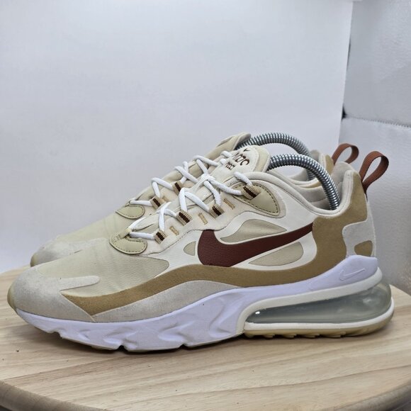 Womens Size 9 - Nike Air Max 270 React Lace Up Athletic Shoe AT6174-700 Beige - Picture 1 of 9
